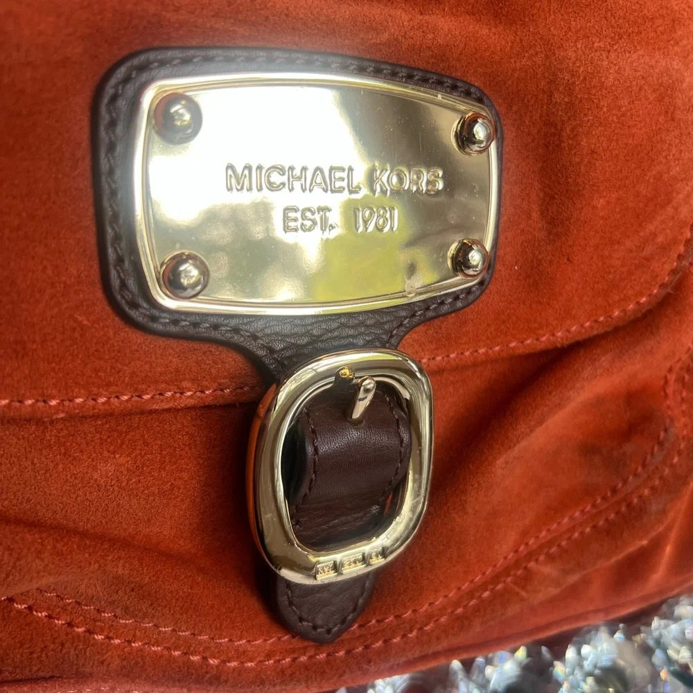 Michael Kors vintage Orange Suede Hobo Bag